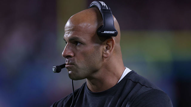 MIAMI, FLORIDA - FEBRUARY 02: Defensive coordinator Robert Saleh of the San Francisco 49ers looks on against the Kansas City Chiefs during the fourth quarter in Super Bowl LIV at Hard Rock Stadium on February 02, 2020 in Miami, Florida.