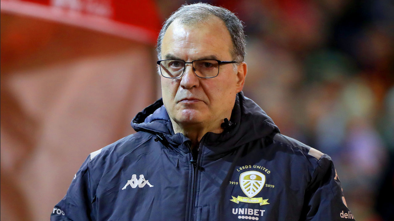 Leeds United manager Marcelo Bielsa during the Sky Bet Championship match at the City Ground, Nottingham.