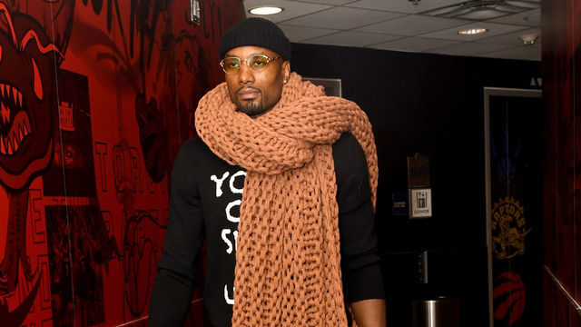 TORONTO, CANADA - FEBRUARY 5: Serge Ibaka #9 of the Toronto Raptors arrives prior to a game against the Indiana Pacers on February 5, 2020 at the Scotiabank Arena in Toronto, Ontario, Canada. Mandatory Copyright Notice: Copyright 2020 NBAE