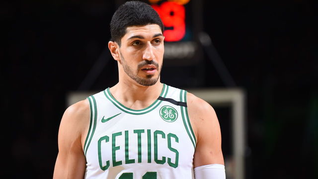BOSTON, MA - JANUARY 22: Enes Kanter #11 of the Boston Celtics looks on against the Memphis Grizzlies on January 22, 2020 at the TD Garden in Boston, Massachusetts. Mandatory Copyright Notice: Copyright 2020 NBAE