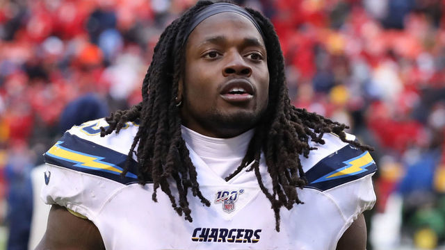 KANSAS CITY, MO - DECEMBER 29: Los Angeles Chargers running back Melvin Gordon (25) after an AFC West game between the Los Angeles Chargers and Kansas City Chiefs on December 29, 2019 at Arrowhead Stadium in Kansas City, MO.