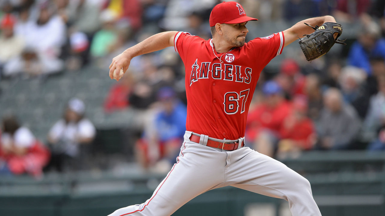 CHICAGO - SEPTEMBER 08: Taylor Cole #67 of the Los Angeles Angels pitches against the Chicago White Sox on September 8, 2019 at Guaranteed Rate Field in Chicago, Illinois.