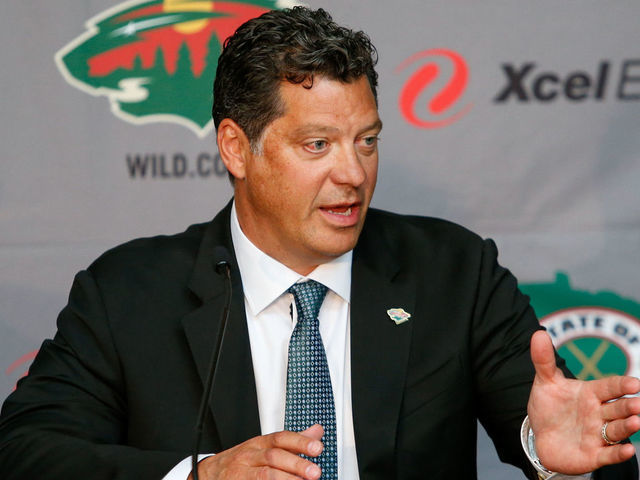 ST. PAUL, MN - AUGUST 22: Minnesota Wild general manager Bill Guerin speaks with the media at a press conference announcing his position at Xcel Energy Center on August 22, 2019 in St. Paul, Minnesota.