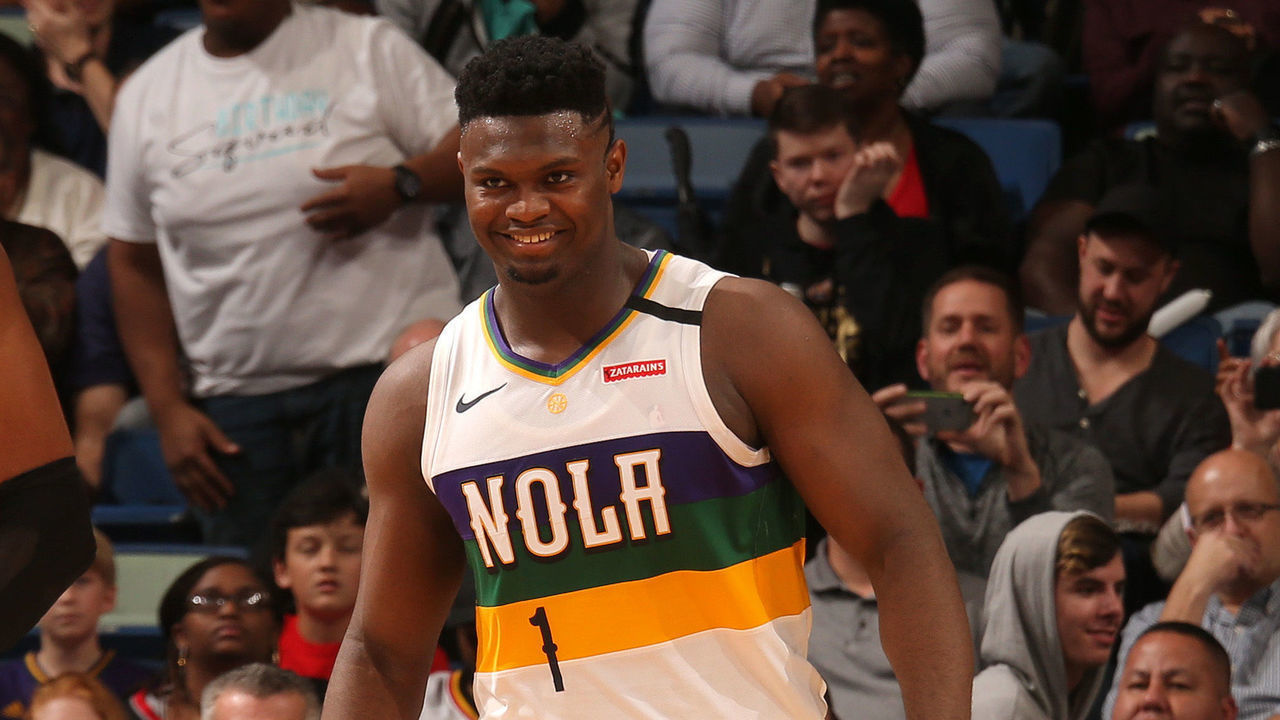 NEW ORLEANS, LA - FEBRUARY 11: Zion Williamson #1 of the New Orleans Pelicans smiles during the game against the Portland Trail Blazers on February 11, 2020 at the Smoothie King Center in New Orleans, Louisiana. Mandatory Copyright Notice: Copyright 2020 NBAE