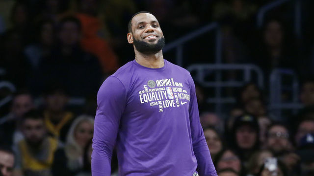 LOS ANGELES, CA - FEBRUARY 10: LeBron James #23 of the Los Angeles Lakers smiles against the Phoenix Suns at the Staples Center on February 10, 2020 in Los Angeles, CA. Mandatory Credit: 2020 NBAE