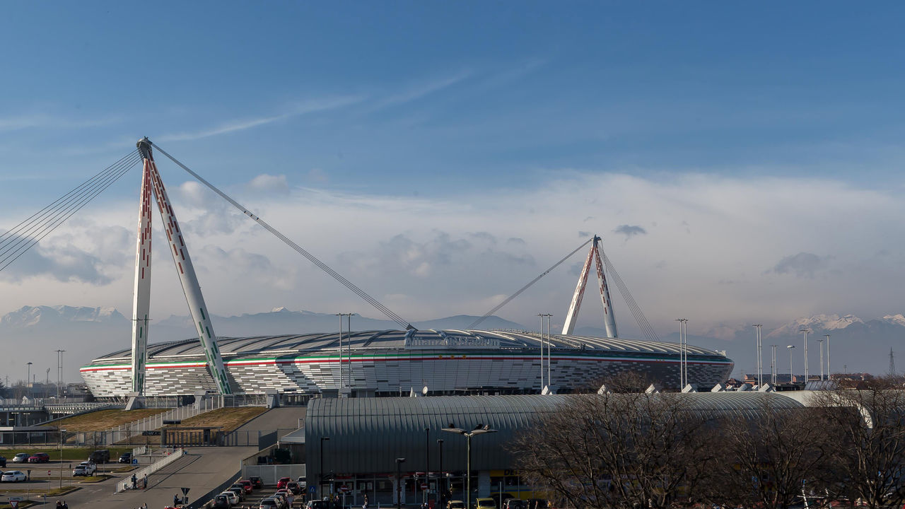TURIN, ITALY - FEBRUARY 02: (BILD ZEITUNG OUT) general view outside the stadium prior to the Serie A match between Juventus and ACF Fiorentina at Allianz Stadium on February 02, 2020 in Turin, Italy.