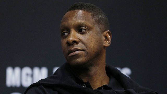 LAS VEGAS, NEVADA - JULY 10: President Masai Ujiri of the Toronto Raptors looks on during the game between the Chicago Bulls and the Charlotte Hornets during the 2019 Summer League at the Cox Pavilion on July 10, 2019 in Las Vegas, Nevada.