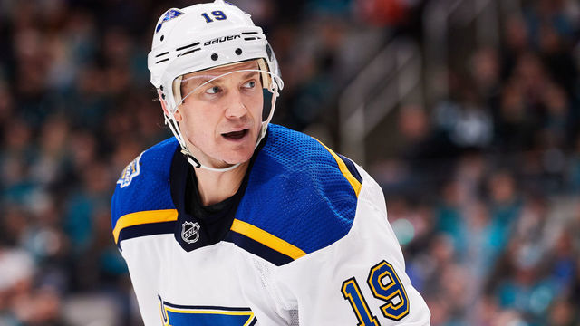 SAN JOSE, CA - DECEMBER 21: St. Louis Blues defenseman Jay Bouwmeester (19) during the San Jose Sharks game versus the St. Louis Blues on December 21, 2019, at SAP Center at San Jose in San Jose, CA
