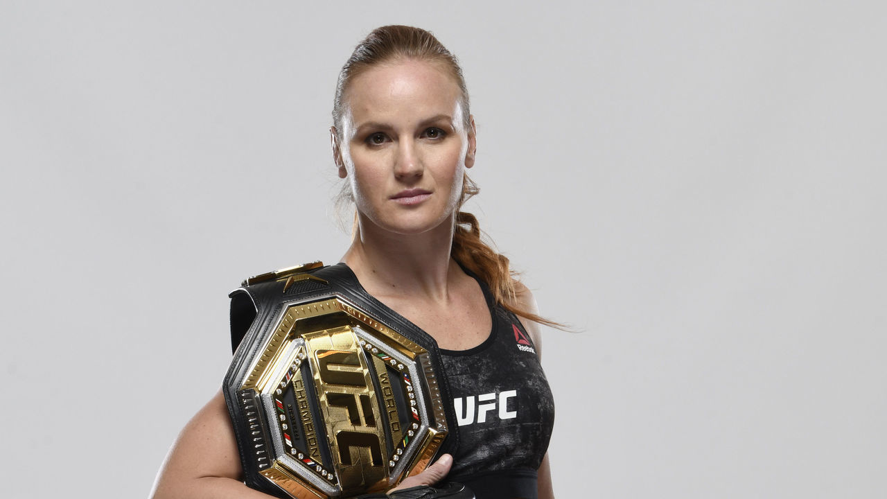 HOUSTON, TX - FEBRUARY 05: Valentina Shevchenko poses for a portrait during a UFC photo session on February 5, 2020 in Houston, Texas.