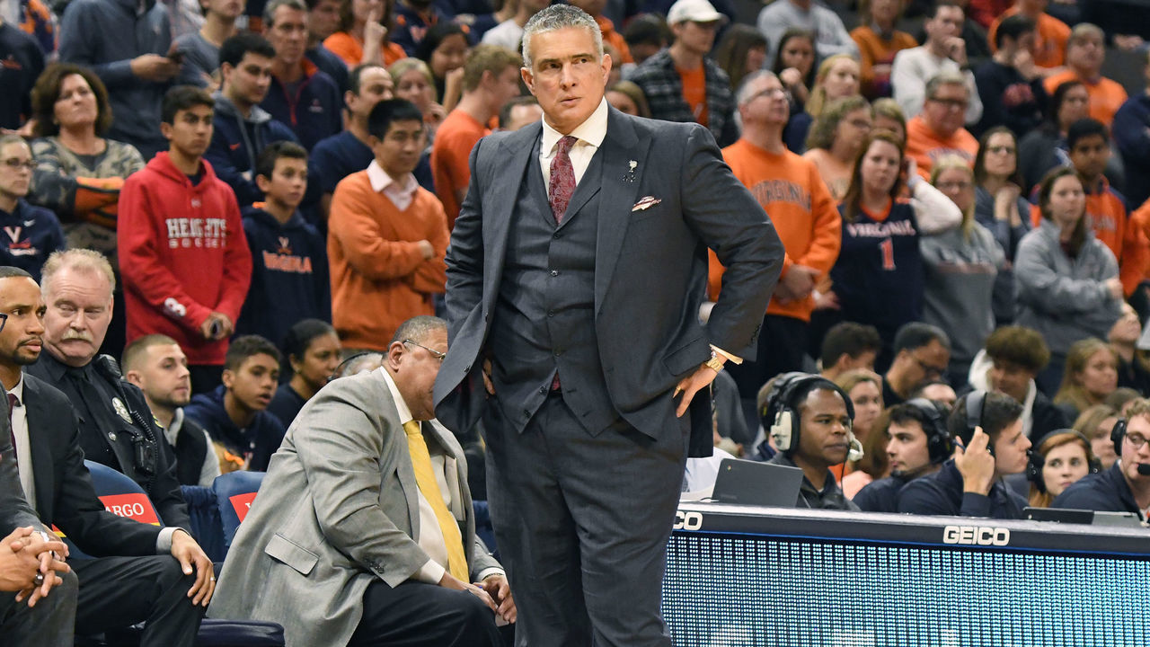 CHARLOTTESVILLE, VA - DECEMBER 22: Head coach Frank Martin of the South Carolina Gamecocks looks on during a college basketball game against the Virginia Cavaliers at John Paul Jones Arena on December 22, 2019 in Charlottesville, Virginia.