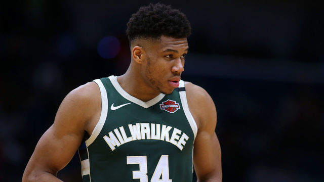 NEW ORLEANS, LOUISIANA - FEBRUARY 04: Giannis Antetokounmpo #34 of the Milwaukee Bucks reacts against the New Orleans Pelicans during a game at the Smoothie King Center on February 04, 2020 in New Orleans, Louisiana.