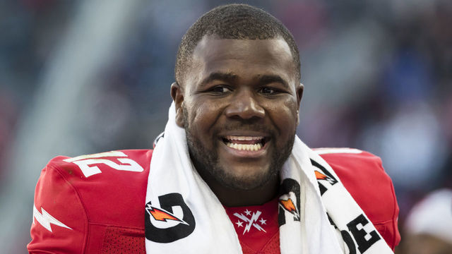 WASHINGTON, DC - FEBRUARY 08: Cardale Jones #12 of the DC Defenders looks on from the sidelines during the second half of the XFL game against the Seattle Dragons at Audi Field on February 8, 2020 in Washington, DC.