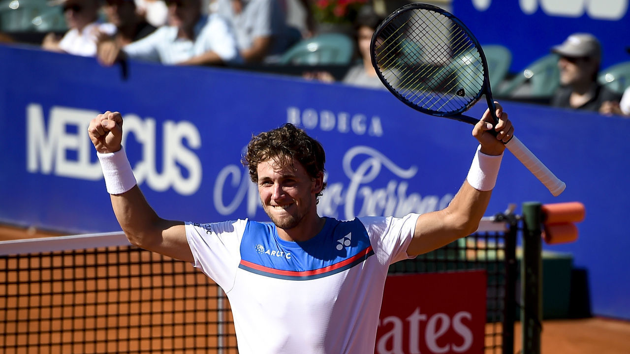 BUENOS AIRES, ARGENTINA - FEBRUARY 15: Casper Ruud of Norway celebrates after winning a semifinal match against Juan Ignacio Londero of Argentina during day 6 of ATP Buenos Aires Argentina Open at Buenos Aires Lawn Tennis Club on February 15, 2020 in Buenos Aires, Argentina.