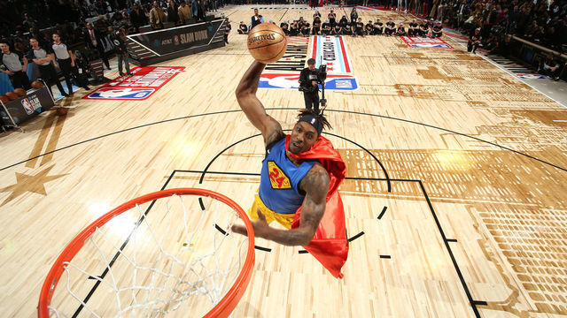 CHICAGO, IL - FEBRUARY 15: Dwight Howard #39 of the Los Angeles Lakers dunks the ball during the 2020 NBA All-Star - AT&T Slam Dunk on February 15, 2020 at the United Center in Chicago, Illinois. Mandatory Copyright Notice: Copyright 2020 NBAE