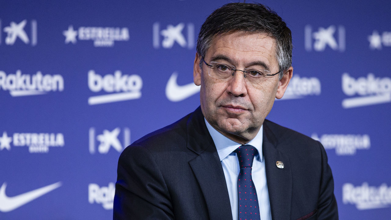 Josep Maria Bartomeu president of FC Barcelona during the presentation of Quique Setien as a new coach of FC Barcelona with contract till 30th of June of 2022 at Camp Nou Stadium on January 14, 2020 in Barcelona, Spain.