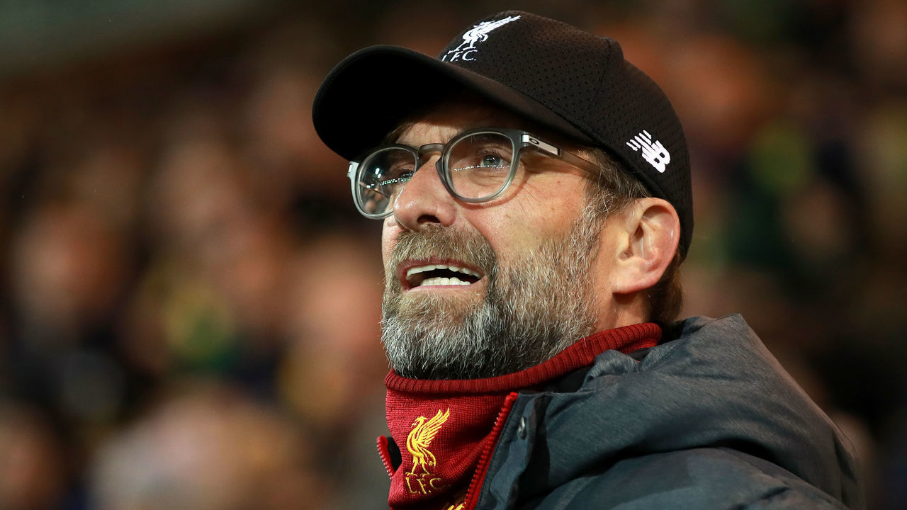 Liverpool manager Jurgen Klopp during the Premier League match at Carrow Road, Norwich.