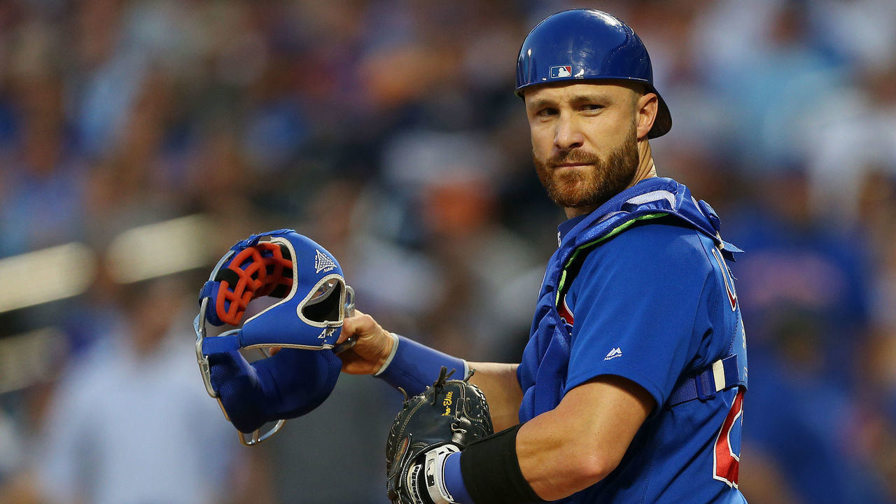 NEW YORK, NY - AUGUST 29: Jonathan Lucroy #25 of the Chicago Cubs in action against the New York Mets during a game at Citi Field on August 29, 2019 in New York City.