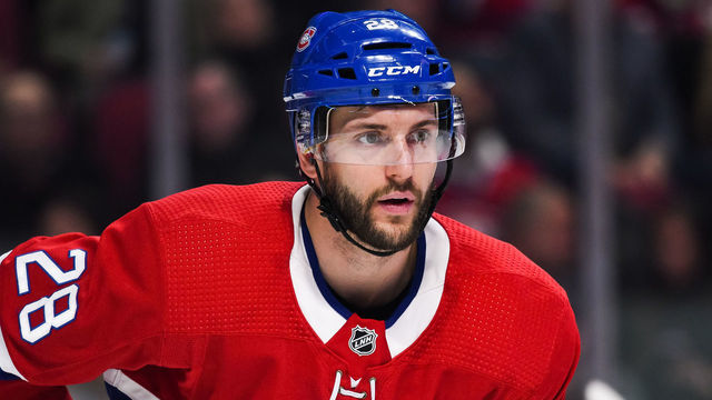MONTREAL, QC - FEBRUARY 06: Look on Montreal Canadiens defenceman Marco Scandella (28) during the Anaheim Ducks versus the Montreal Canadiens game on February 06, 2020, at Bell Centre in Montreal, QC