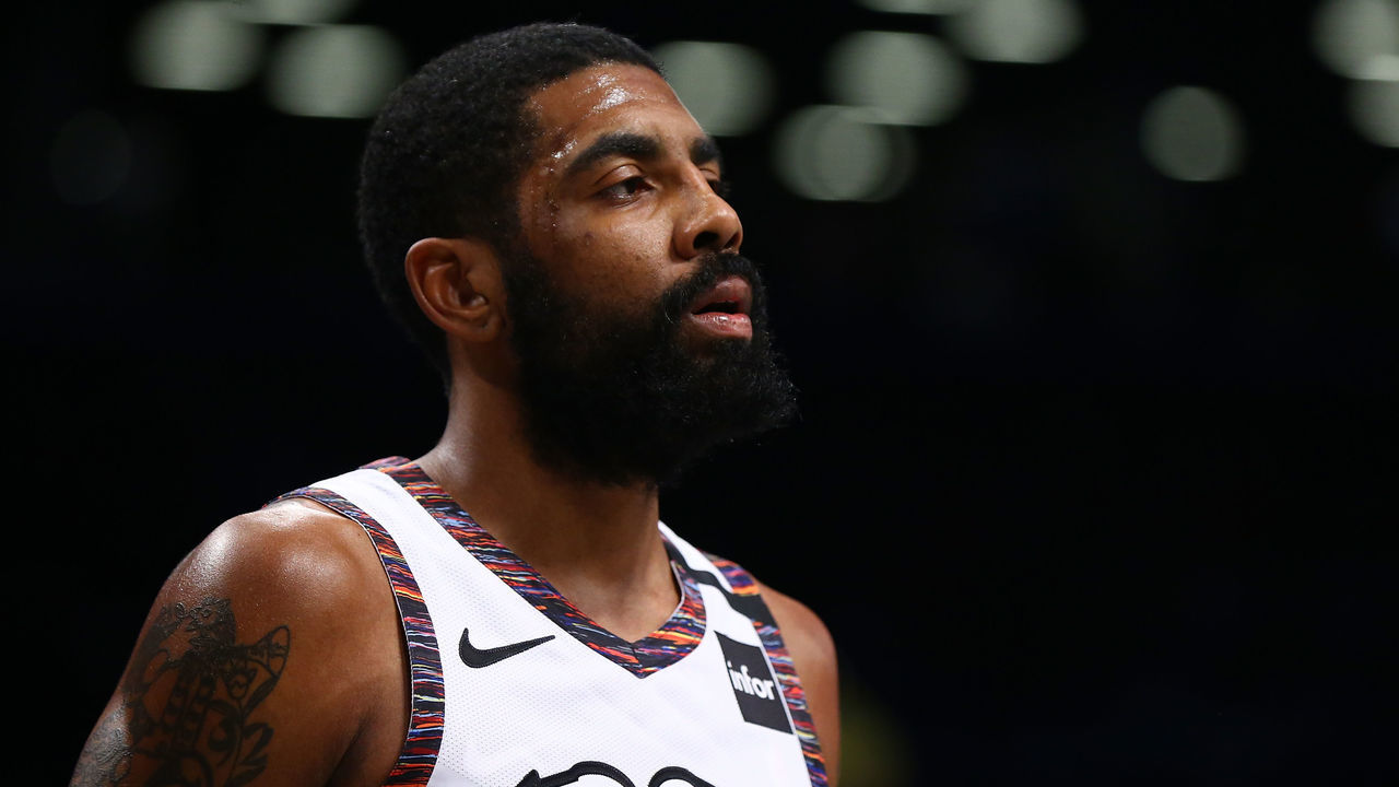 NEW YORK, NEW YORK - JANUARY 31: Kyrie Irving #11 of the Brooklyn Nets in action against the Chicago Bulls at Barclays Center on January 31, 2020 in New York City. Brooklyn Nets defeated the Chicago Bulls 133-118.