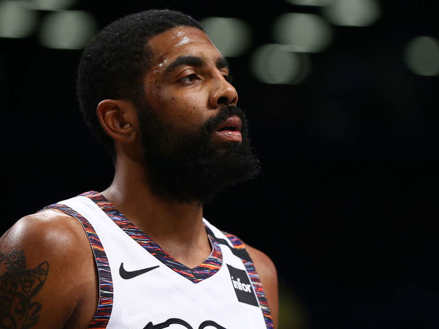 NEW YORK, NEW YORK - JANUARY 31: Kyrie Irving #11 of the Brooklyn Nets in action against the Chicago Bulls at Barclays Center on January 31, 2020 in New York City. Brooklyn Nets defeated the Chicago Bulls 133-118.