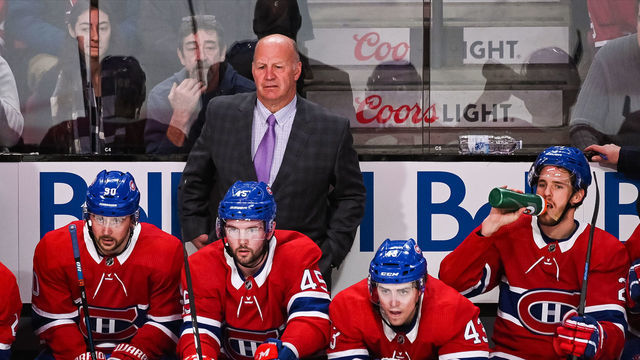 MONTREAL, QC - DECEMBER 14: Montreal Canadiens head coach Claude Julien looks at the play from the bench during the Detroit Red Wings versus the Montreal Canadiens game on December 14, 2019, at Bell Centre in Montreal, QC