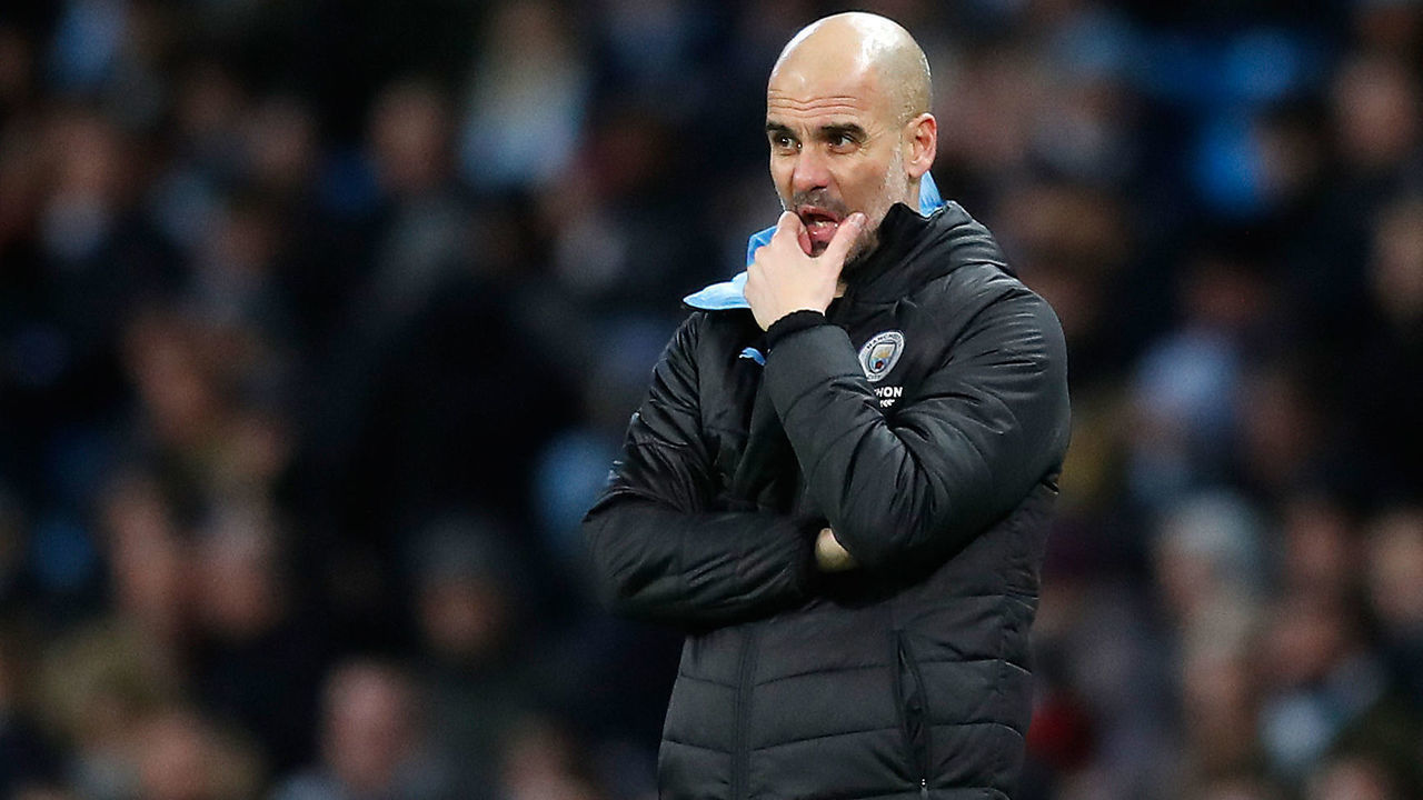 Manchester City manager Pep Guardiola on the touchline during the Premier League match at the Etihad Stadium, Manchester.