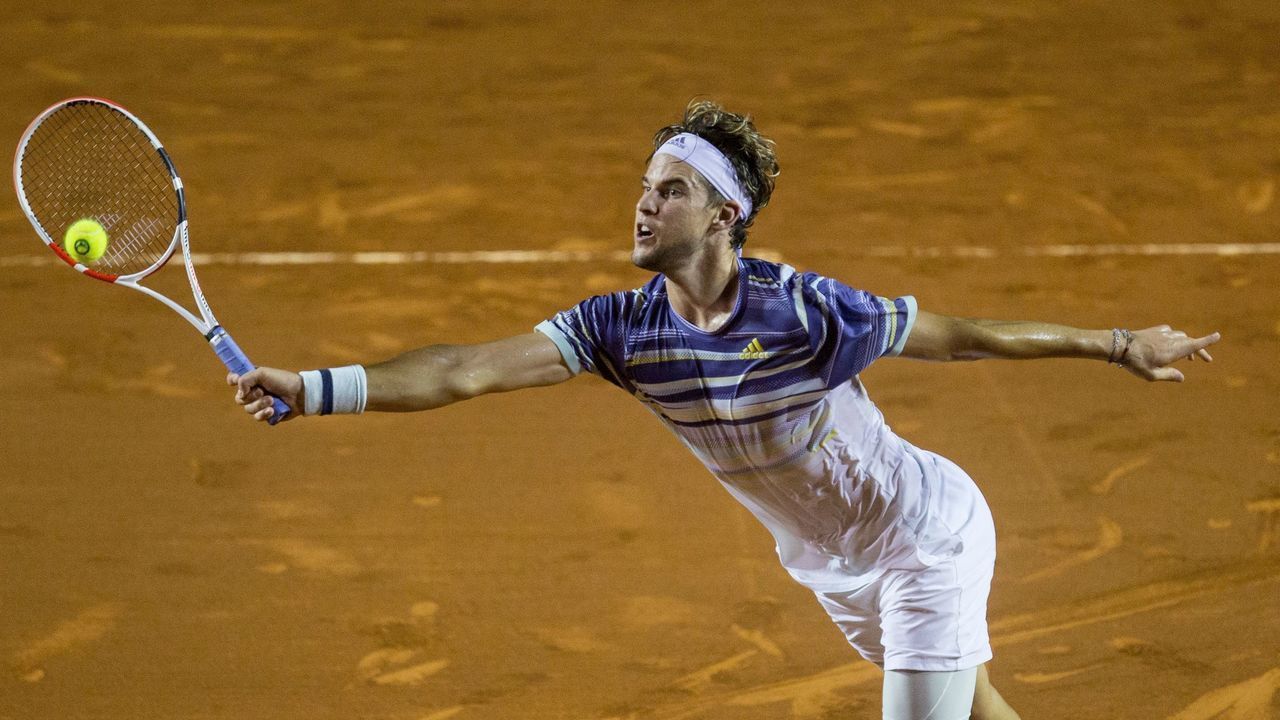 Austria's Dominic Thiem returns the ball during his ATP World Tour Rio Open 2020 tournament match against Spain´s Jaume Munar at the Jockey Club in Rio de Janeiro, Brazil on February 20, 2020.