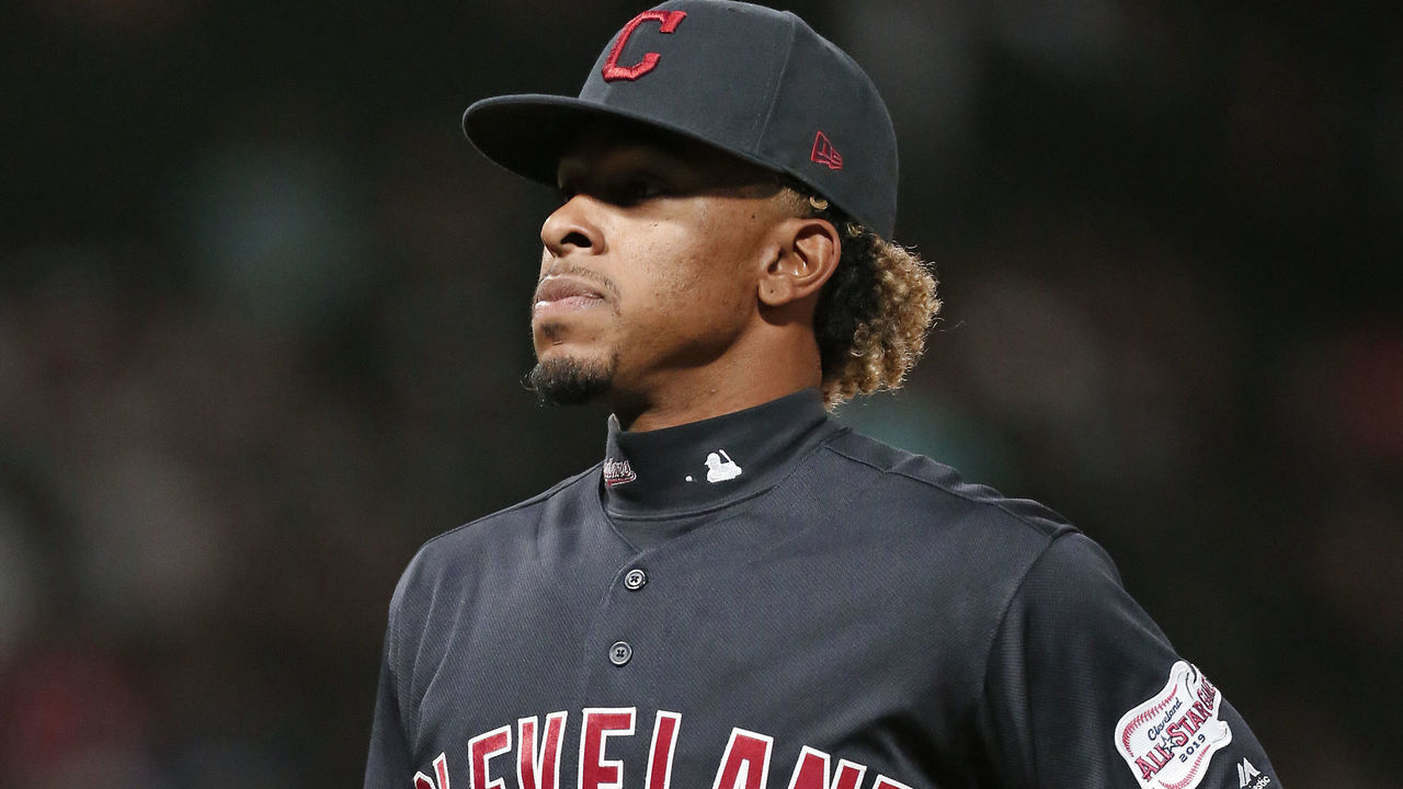 CHICAGO, ILLINOIS - SEPTEMBER 25: Francisco Lindor #12 of the Cleveland Indians walks off the field between innings during the game against the Chicago White Sox at Guaranteed Rate Field on September 25, 2019 in Chicago, Illinois.