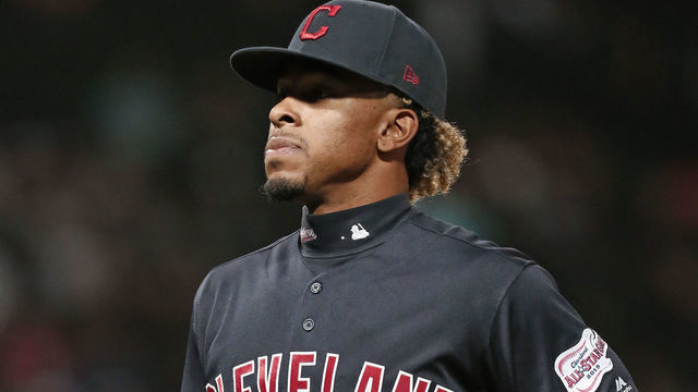 CHICAGO, ILLINOIS - SEPTEMBER 25: Francisco Lindor #12 of the Cleveland Indians walks off the field between innings during the game against the Chicago White Sox at Guaranteed Rate Field on September 25, 2019 in Chicago, Illinois.