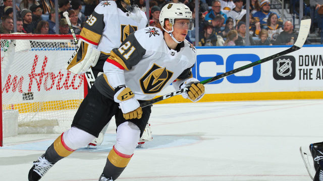 BUFFALO, NY - JANUARY 14: Cody Eakin #21 of the Vegas Golden Knights skates during an NHL game against the Buffalo Sabres on January 14, 2020 at KeyBank Center in Buffalo, New York.