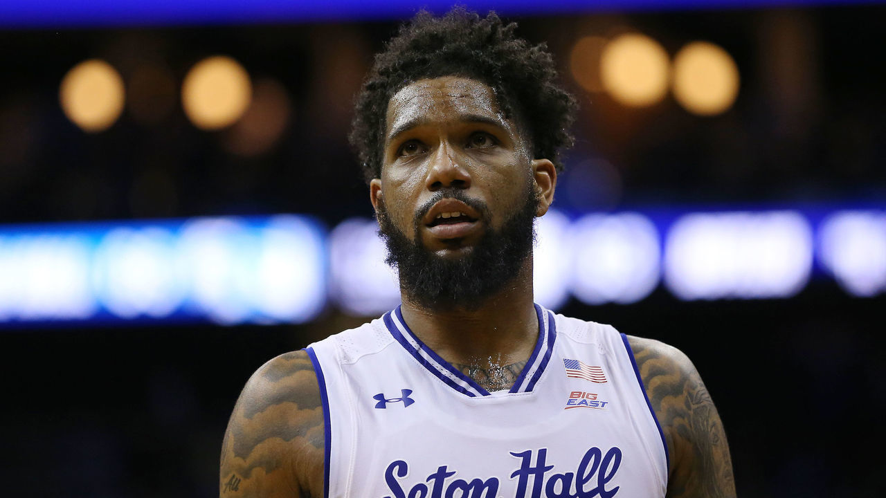 NEWARK, NJ - FEBRUARY 19: Myles Powell #13 of the Seton Hall Pirates in action against the Butler Bulldogs during a college basketball game at Prudential Center on February 19, 2020 in Newark, New Jersey. Seton Hall defeated Butler 74-72.