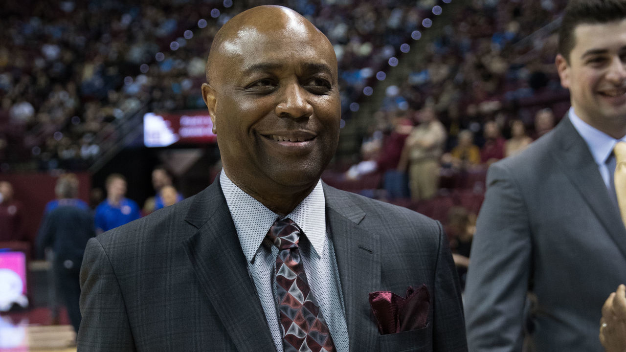 TALLAHASSEE, FL - FEBRUARY 18: Florida State Head Coach Leonard Hamilton smiles during the game between the Pittsburgh Panthers and the Florida State Seminoles on February 18, 2020, at the Donald L. Tucker Center in Tallahassee, FL.