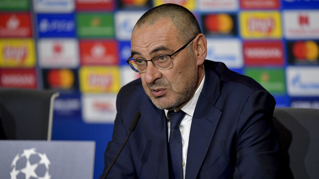 LYON, FRANCE - FEBRUARY 25: Juventus coach Maurizio Sarri ahead of thei UEFA Champions League round of 16 first leg match against Olympique Lyon at Parc Olympique on February 25, 2020 in Lyon, France.