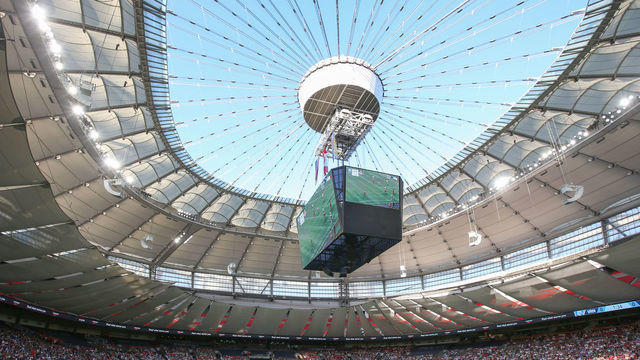 VANCOUVER, BC - MAY 31: Toronto FC plays The Vancouver Whitecaps during their match at BC Place on May 31, 2019 in Vancouver, Canada.