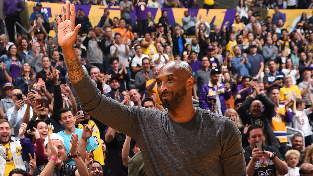 LOS ANGELES, CA - NOVEMBER 17: NBA legend, Kobe Bryant attends a game between the Los Angeles Lakers and the Atlanta Hawks on November 17, 2019 at STAPLES Center in Los Angeles, California. NOTE TO USER: User expressly acknowledges and agrees that, by downloading and/or using this Photograph, user is consenting to the terms and conditions of the Getty Images License Agreement. Mandatory Copyright Notice: Copyright 2019 NBAE