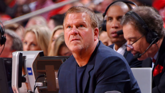 HOUSTON, TX - APRIL 24 : Tilman Fertitta attends Game Five of Round One of the 2019 NBA Playoffs between the Houston Rockets and Utah Jazz on April 24, 2019 at the Toyota Center in Houston, Texas. Mandatory Copyright Notice: Copyright 2019 NBAE