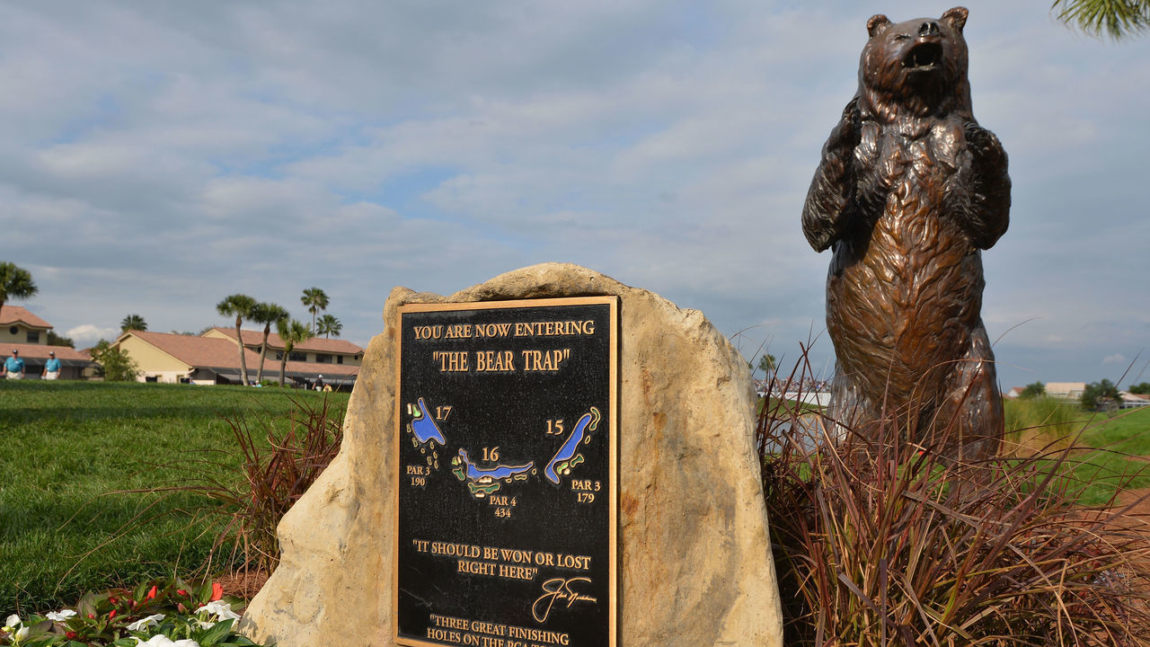 PALM BEACH GARDENS, FL - FEBRUARY 27: A sign displays the Bear Trap during the first round of The Honda Classic at PGA National Resort and Spa on February 27, 2014 in Palm Beach Gardens, Florida.