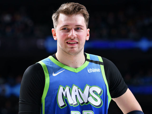 DALLAS, TX - FEBRUARY 24: Luka Doncic #77 of the Dallas Mavericks looks on during the game against the Minnesota Timberwolves on February 24, 2020 at the American Airlines Center in Dallas, Texas. Mandatory Copyright Notice: Copyright 2020 NBAE