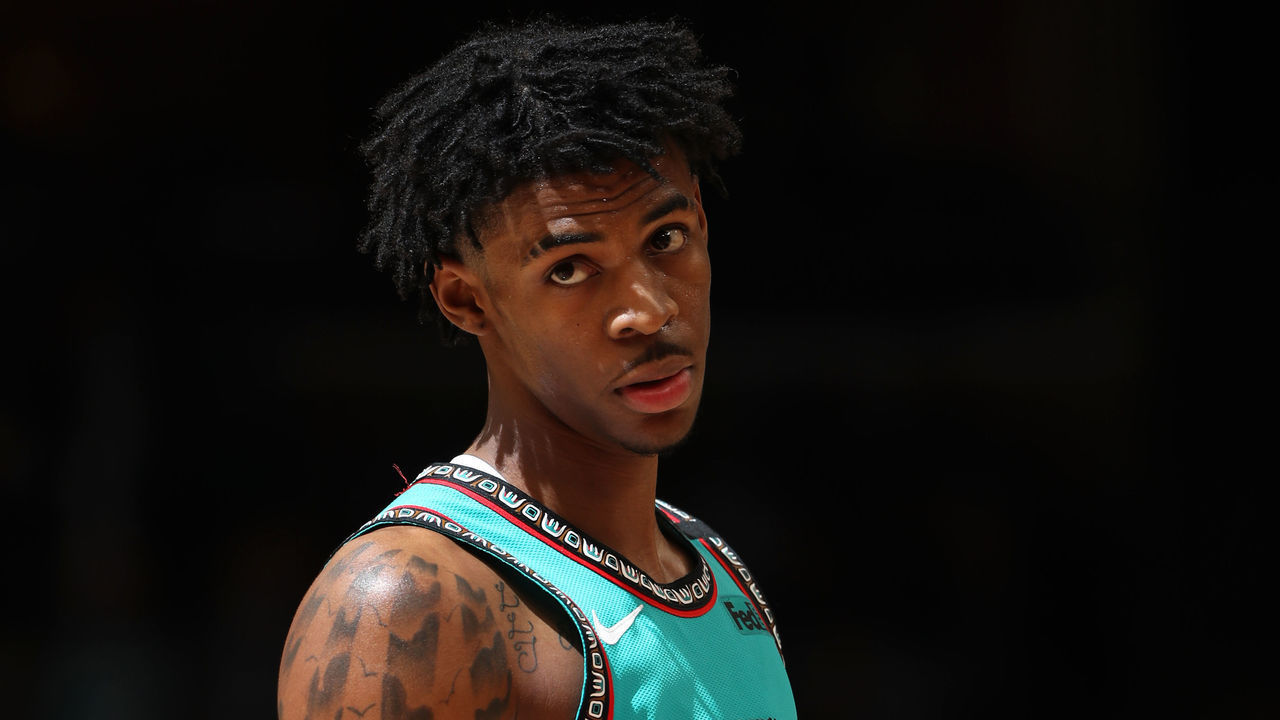 MEMPHIS, TN - JANUARY 17: Ja Morant #12 of the Memphis Grizzlies looks on during the game against the Cleveland Cavaliers on January 17, 2020 at FedExForum in Memphis, Tennessee. Mandatory Copyright Notice: Copyright 2020 NBAE
