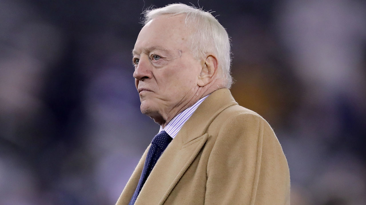 EAST RUTHERFORD, NEW JERSEY - NOVEMBER 04: Dallas Cowboys Owner, President and General Manager Jerry Jones walks on the field before the game against the New York Giants at MetLife Stadium on November 04, 2019 in East Rutherford, New Jersey.