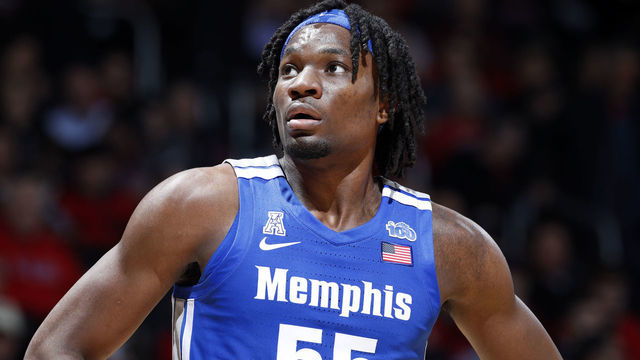 CINCINNATI, OH - FEBRUARY 13: Precious Achiuwa #55 of the Memphis Tigers looks on during a game against the Cincinnati Bearcats at Fifth Third Arena on February 13, 2020 in Cincinnati, Ohio. Cincinnati defeated Memphis 92-86 in overtime.
