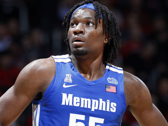 CINCINNATI, OH - FEBRUARY 13: Precious Achiuwa #55 of the Memphis Tigers looks on during a game against the Cincinnati Bearcats at Fifth Third Arena on February 13, 2020 in Cincinnati, Ohio. Cincinnati defeated Memphis 92-86 in overtime.