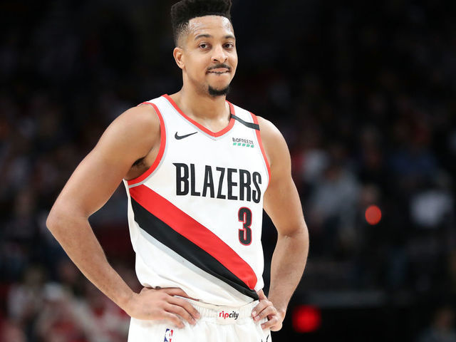 PORTLAND, OREGON - FEBRUARY 01: CJ McCollum #3 of the Portland Trail Blazers reacts in the fourth quarter against the Utah Jazz during their game at Moda Center on February 01, 2020 in Portland, Oregon.