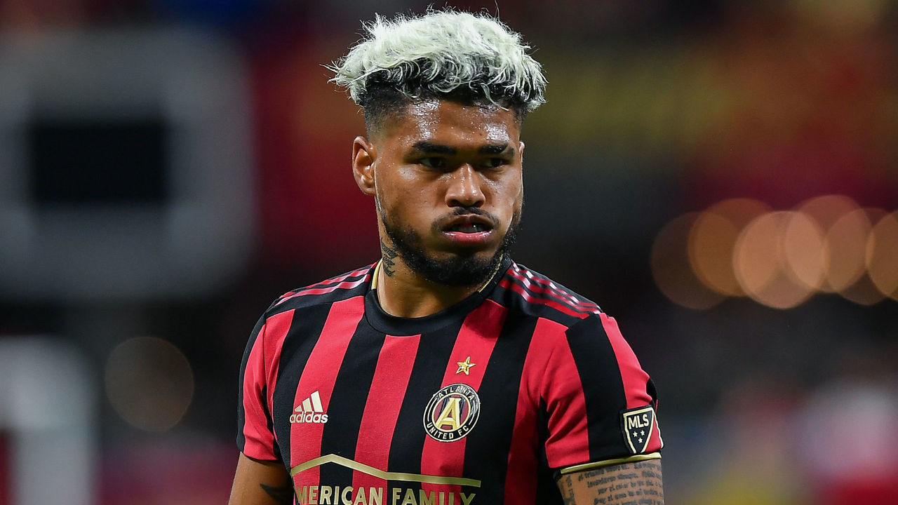 ATLANTA, GA - OCTOBER 30: Atlanta's Josef Martinez (7) looks in towards the Toronto goal during the MLS playoff match between Toronto FC and Atlanta United FC on October 30th, 2019 at Mercedes-Benz Stadium in Atlanta, GA.
