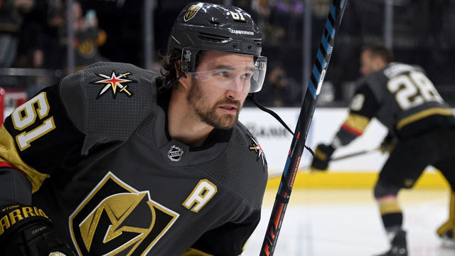 LAS VEGAS, NEVADA - FEBRUARY 20: Mark Stone #61 of the Vegas Golden Knights warms up before a game against the Tampa Bay Lightning at T-Mobile Arena on February 20, 2020 in Las Vegas, Nevada. The Golden Knights defeated the Lightning 5-3.