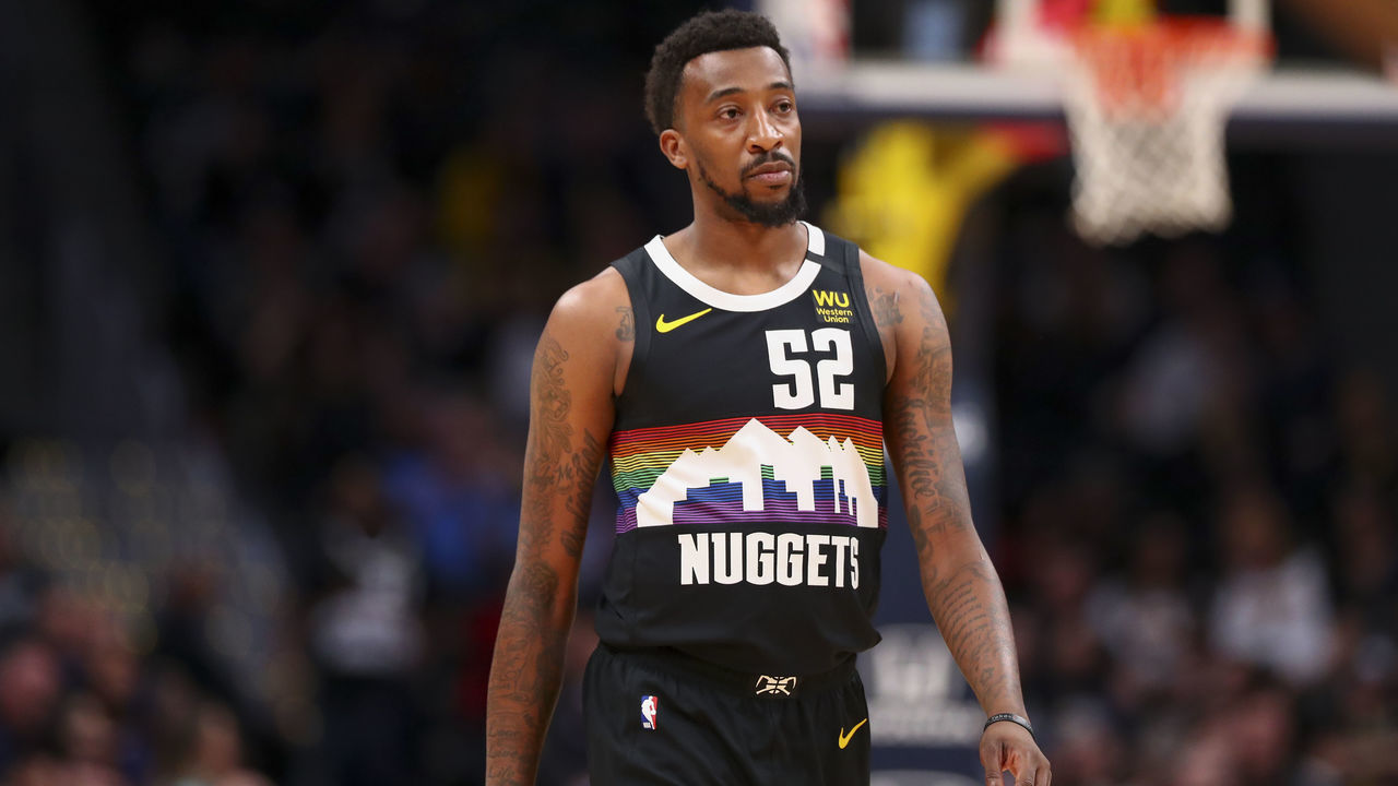 DENVER, CO - FEBRUARY 23: Jordan McRae #52 of the Denver Nuggets walks on the court as they take on the Minnesota Timberwolves at Pepsi Center on February 23, 2020 in Denver, Colorado.