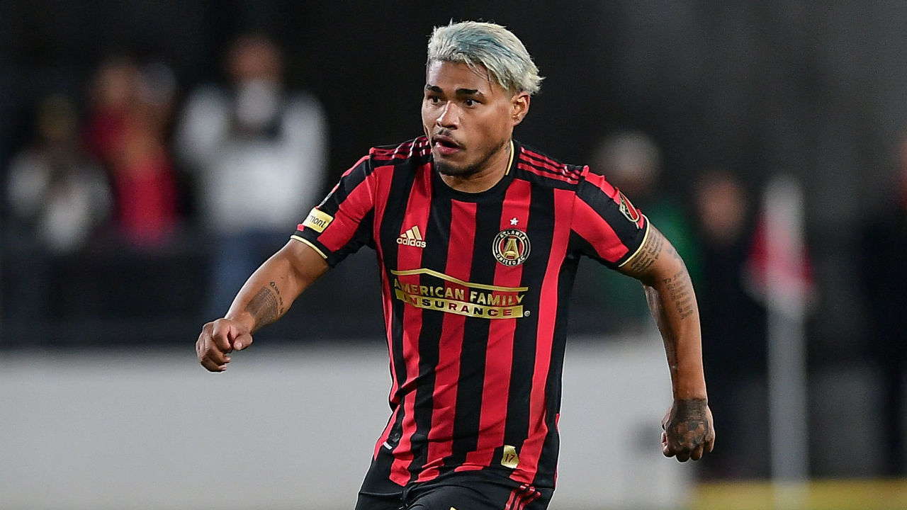 KENNESAW, GA FEBRUARY 25: Atlanta's Josef Martinez (7) moves with the ball during the Scotiabank Concacaf Champions Leauge round of 16 match between FC Motagua and Atlanta United FC on February 25th, 2020 at Fifth Third Bank Stadium in Kennesaw, GA.