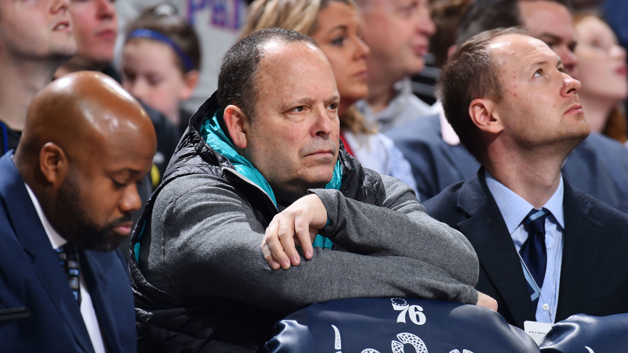 PHILADELPHIA, PA - FEBRUARY 7: Leon Rose seen during the game between the Memphis Grizzlies and the Philadelphia 76ers on February 7, 2020 at the Wells Fargo Center in Philadelphia, Pennsylvania NOTE TO USER: User expressly acknowledges and agrees that, by downloading and/or using this Photograph, user is consenting to the terms and conditions of the Getty Images License Agreement. Mandatory Copyright Notice: Copyright 2020 NBAE