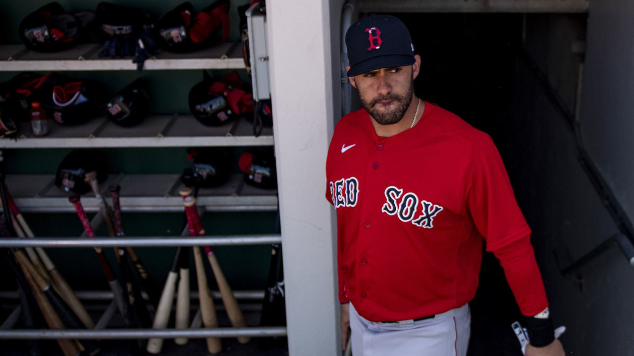 FT. MYERS, FL - FEBRUARY 28: J.D. Martinez #28 of the Boston Red Sox walks through the tunnel before a Grapefruit League game against the Minnesota Twins at CenturyLink Sports Complex on February 28, 2020 in Fort Myers, Florida.