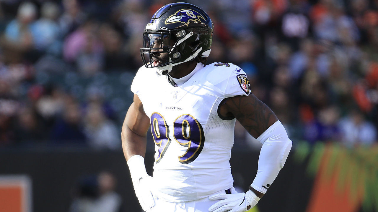 CINCINNATI, OHIO - NOVEMBER 10: Matthew Judon #99 of the Baltimore Ravens against the Cincinnati Bengals at Paul Brown Stadium on November 10, 2019 in Cincinnati, Ohio.